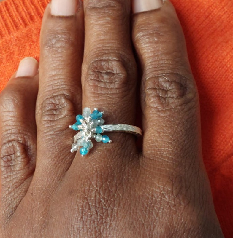 Gemstone tassel ring