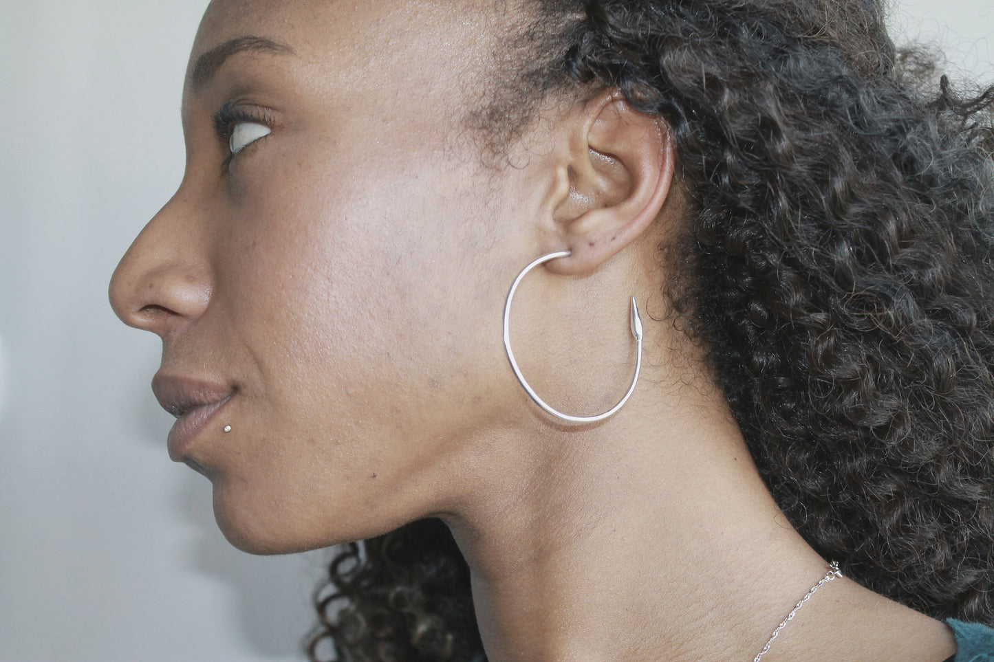 Filaree seed silver hoops