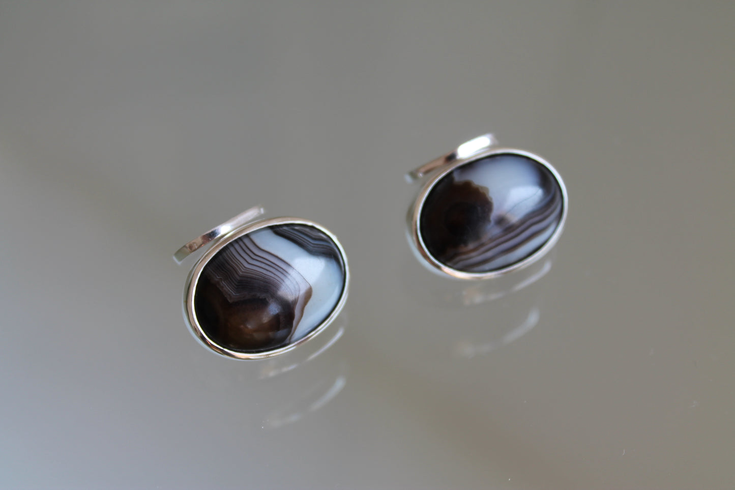 Banded agate cufflinks