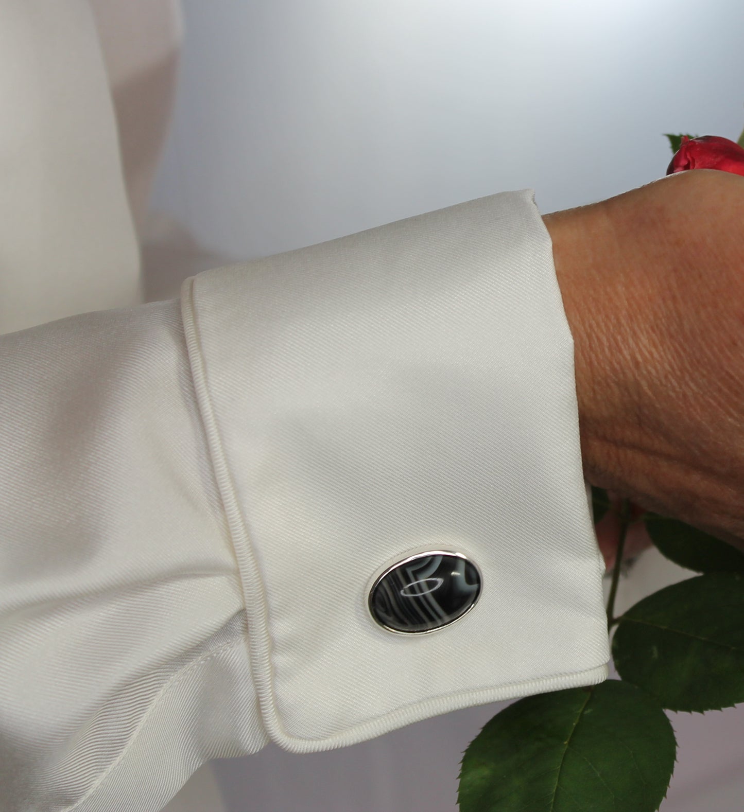 Banded agate cufflinks