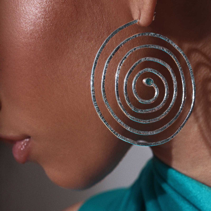 Spiral tourmaline earrings